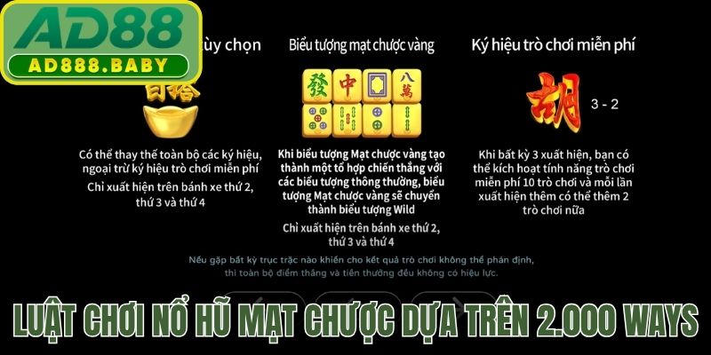 Luật chơi nổ hũ mạt chược dựa trên 2.000 Ways