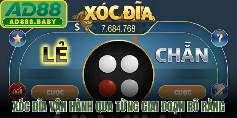Xóc đĩa vận hành qua từng giai đoạn rõ ràng